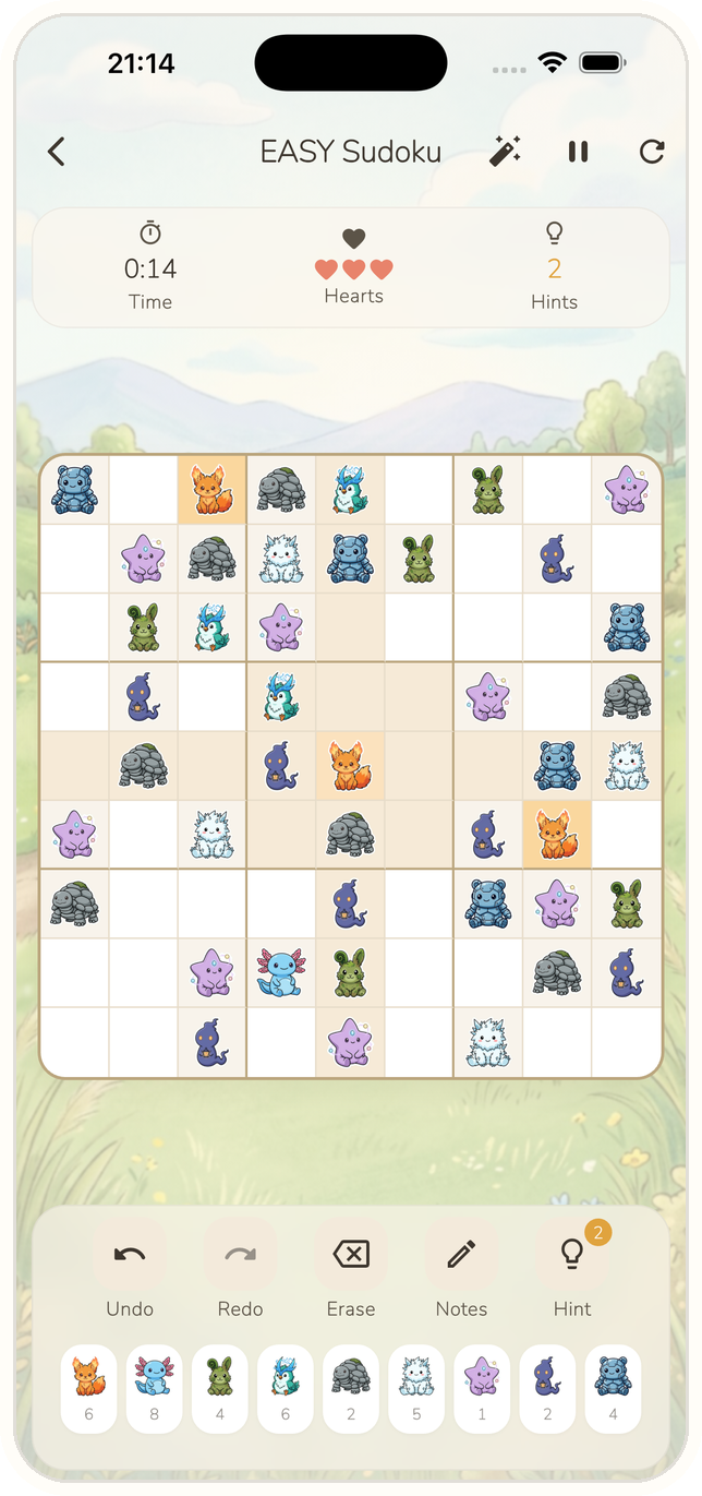 Cuddly-cat number tileset